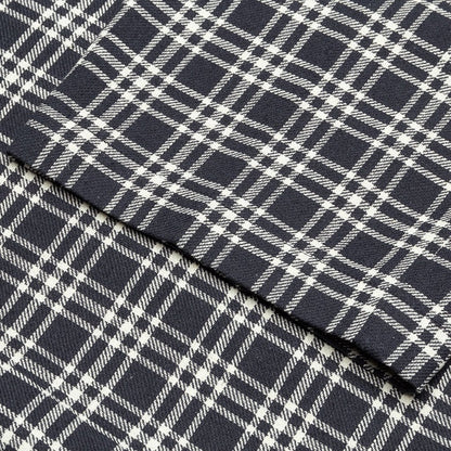 Plaid Linen Bryan Pant - Navy